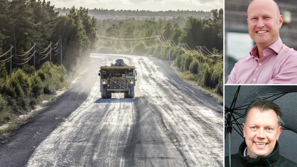 Carl Johan Jürss och Håkan Edblad välkomnar regeringens Cementabesked. "Duckat lite sen i somras." 