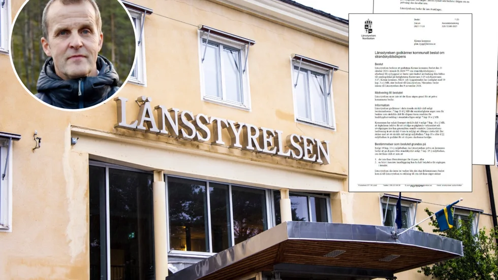 Länsstyrelsen har godkänt Kiruna kommuns beslut att bevilja kommunalrådet Gunnar Selberg dispens från strandskyddet i efterhand.