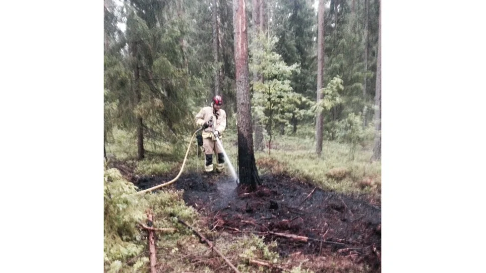 Personer i närheten agerade rådigt och när räddningstjänsten kom fram hade branden begränsats.