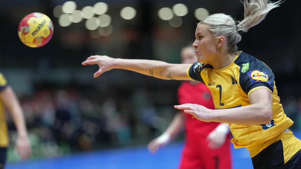 Clara Lerby under handbolls-VM i vintras. Arkivbild.