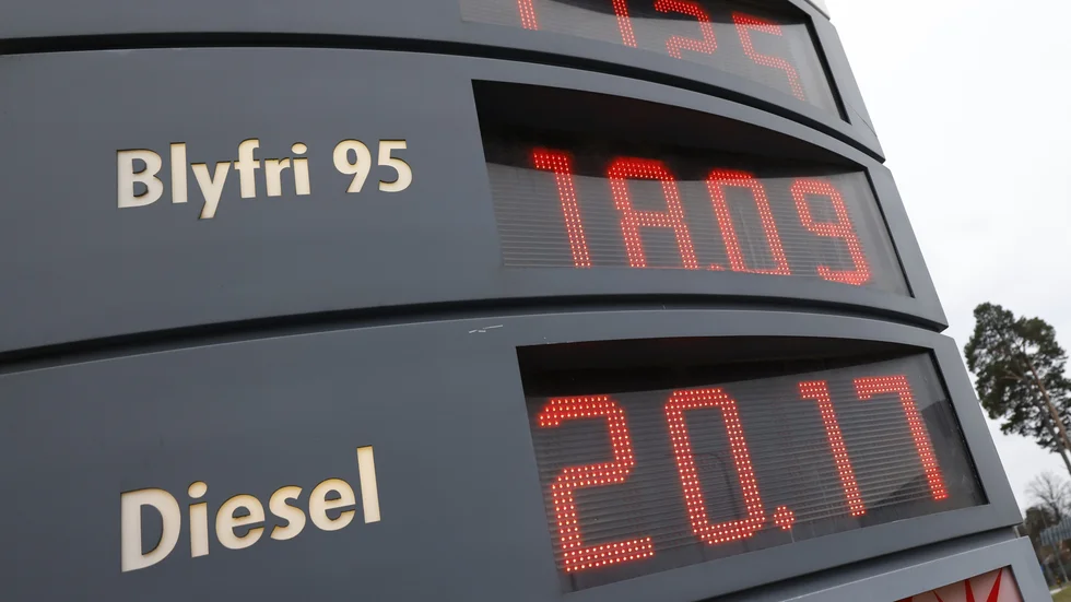 Dieselpriset 1 januari 2022.