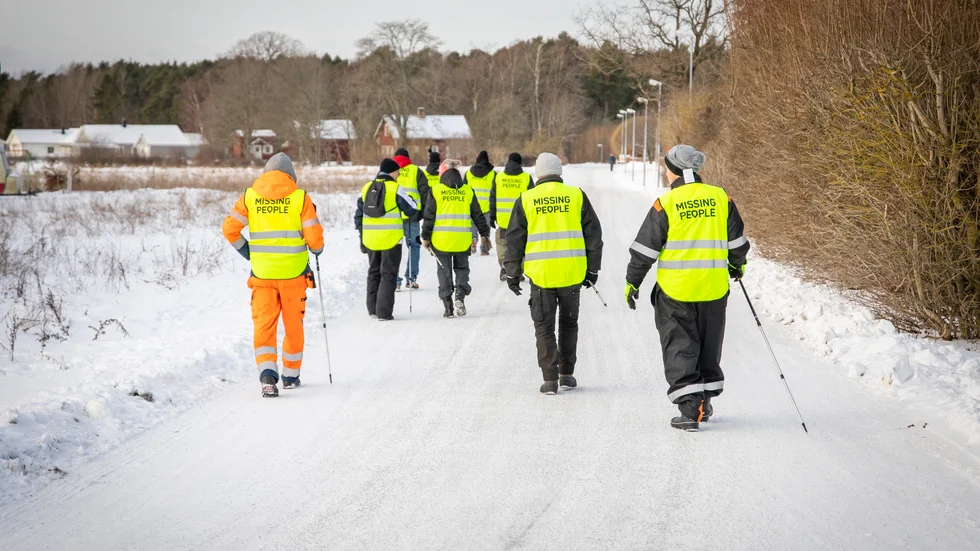 På torsdagen genomförde Missing People en fjärde sökinsats i Väskinde efter försvunne Jan Pettersson. Bilden är tagen vid en tidigare sökinsats. 