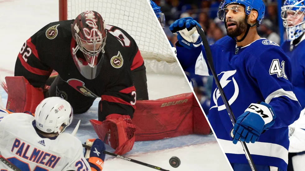 Filip Gustavsson och Pierre-Edouard Bellemare är båda uppskrivna i NHL:s covid-protokoll.