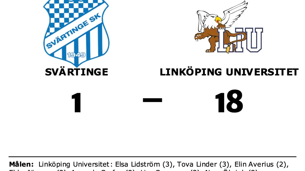 Svärtinge SK förlorade mot Linköpings Universitets AIF IBK