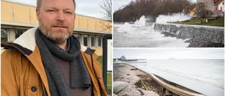 Delar av strandpromenaden spärras av • ”Går man ut på den kan allt rasa samman” • Kan byggas vågbrytare