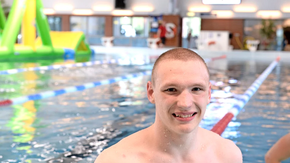 SIMMADE BRA. Benjamin Lindberg blev 8:a på 50 meter bröstsim, men medaljen var definitivt inom räckhåll. Foto: Jeanette Lövgren.