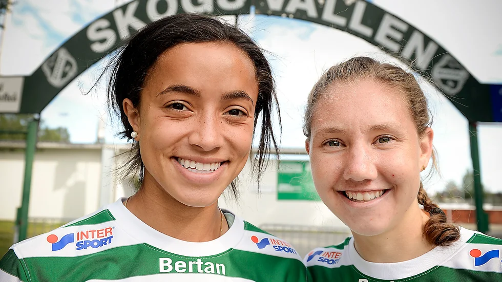 PÅ PLATS. Bianca Jones och Katie Yensen är på plats i Skellefteå för att hjälpa Morön klara kontraktet i division I. Foto: Leif Andersson.