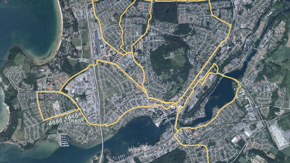 Sopsaltning prioriteras på de streckade områdena på kartan.