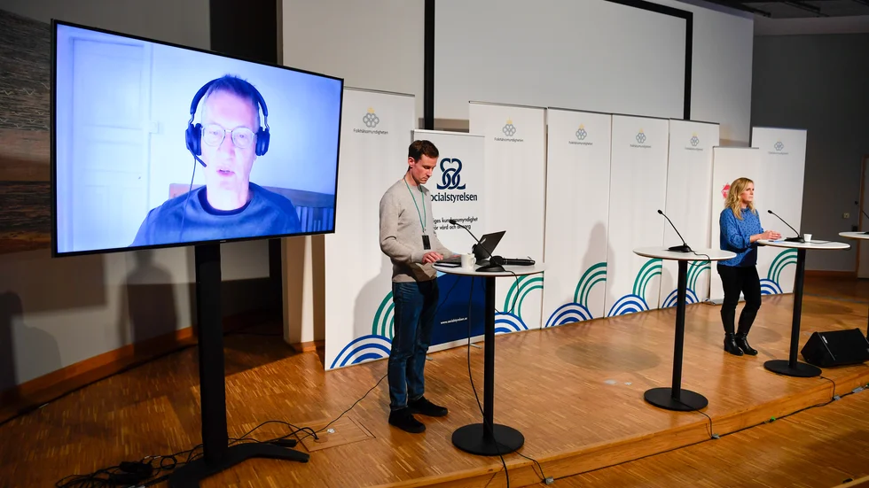 Tisdagens pressträff, där Anders Tegnell meddelade att Uppsalas särskilda rekommendationer förlängs, hölls helt digitalt.
