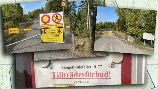 En polis åtalas tillsammans med en annan man efter att ha promenerat på Skogstibble skjutfält i september 2020.