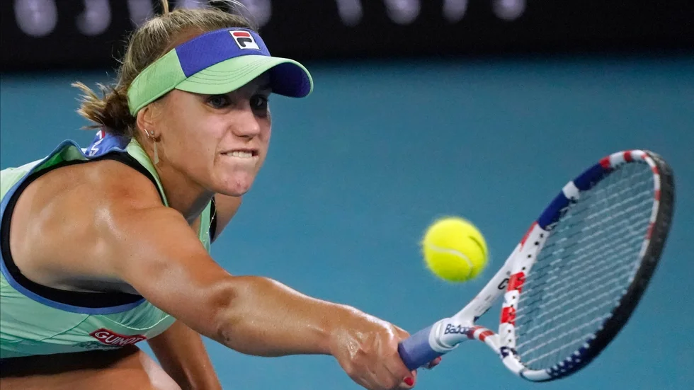 Amerikanskan Sofia Kenin i fjolårets final i Australian Open, som hon vann.