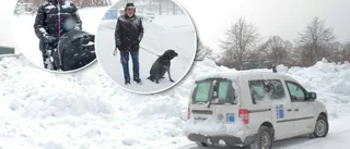 Därför ligger det en gigantisk mur av snö mitt i Trosa: "Aldrig sett nåt liknande"