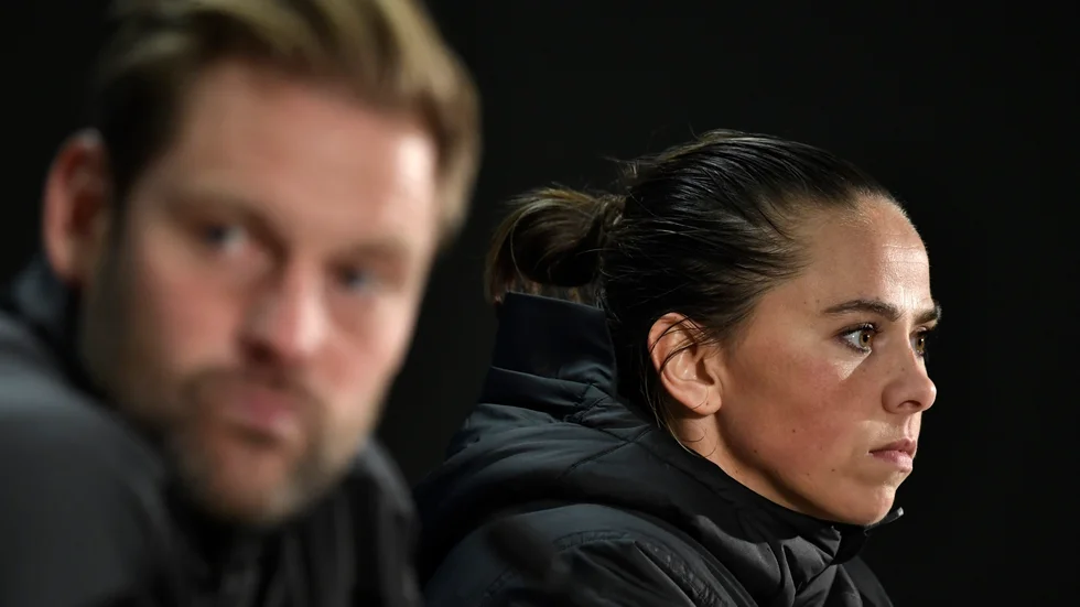 Islands Sara Björk Gunnarsdóttir var märkbart besviken efter 1–1 mot Sverige i EM-kvalet i fotboll.