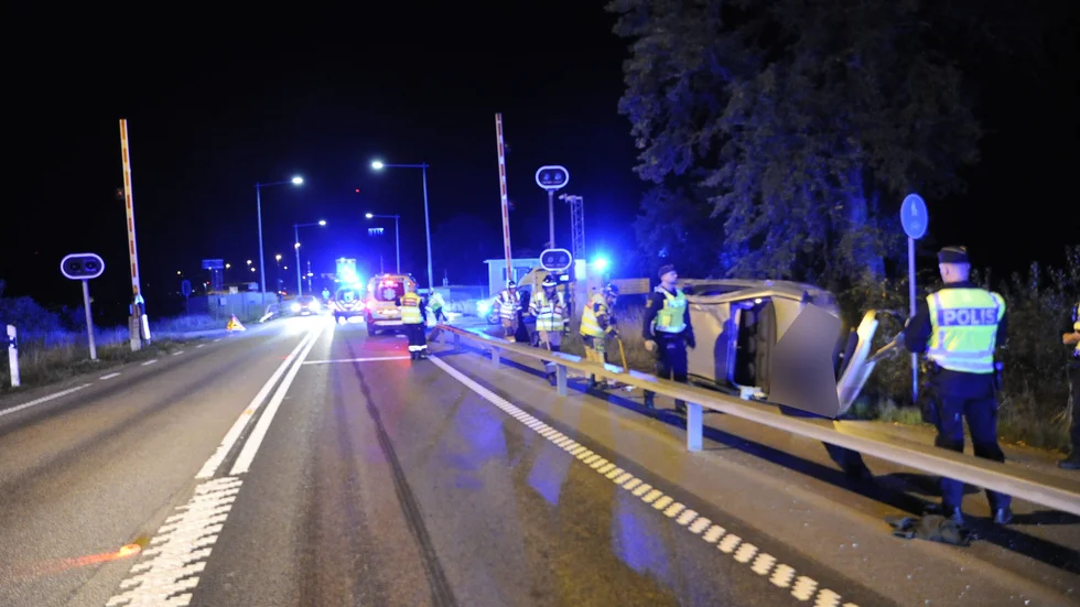 En trafikolycka inträffade på E22 i Söderköping.