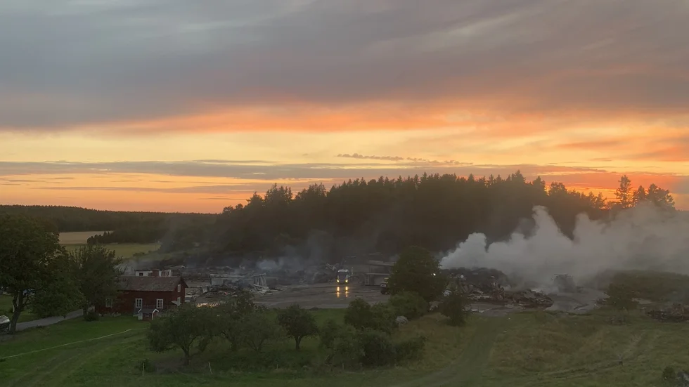 Marcus Ottossons eget foto över förödelsen som branden orsakade.