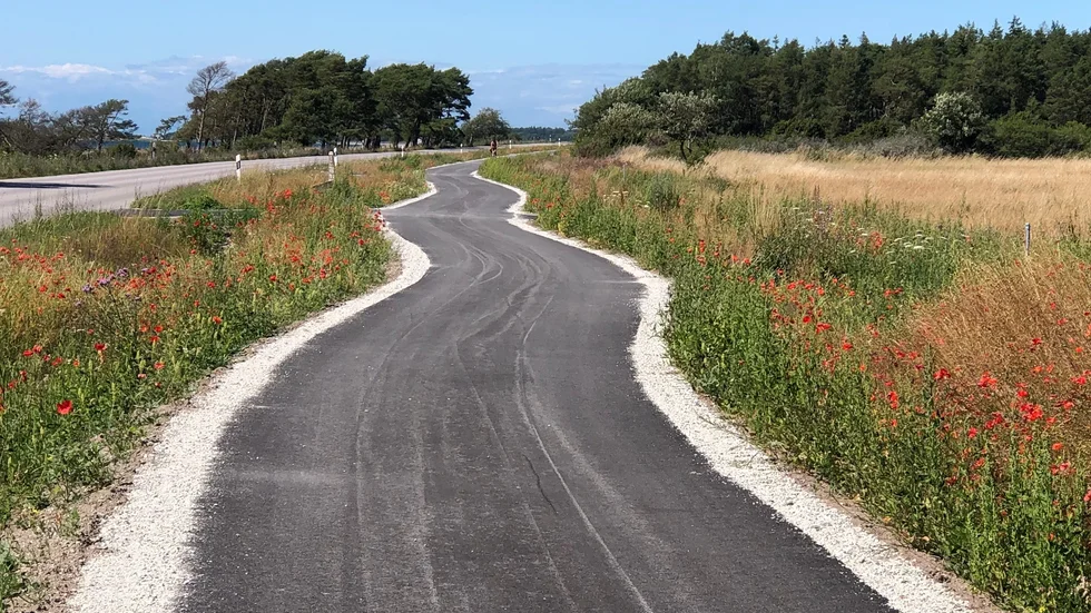 Ny tilltalande cykelbanan.