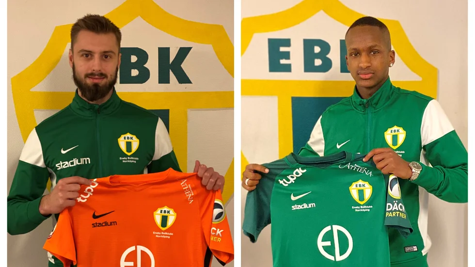 Kessy Kiyuku, Skärblacka, och målvakten Martin Elovsson, Assyriska, spelar i Eneby kommande säsong.