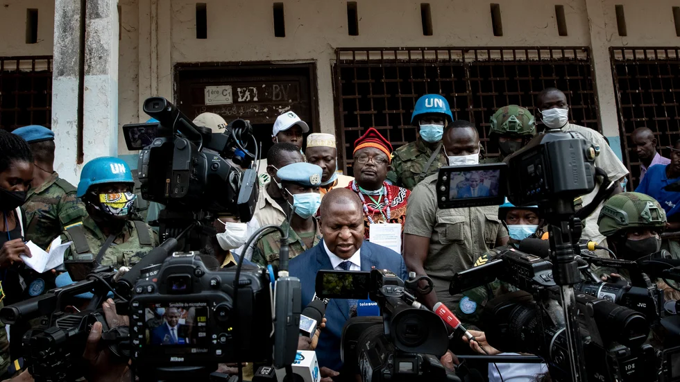 President Faustin-Archange Touadéra i samband med valet i Centralafrikanska republiken den 27 december.