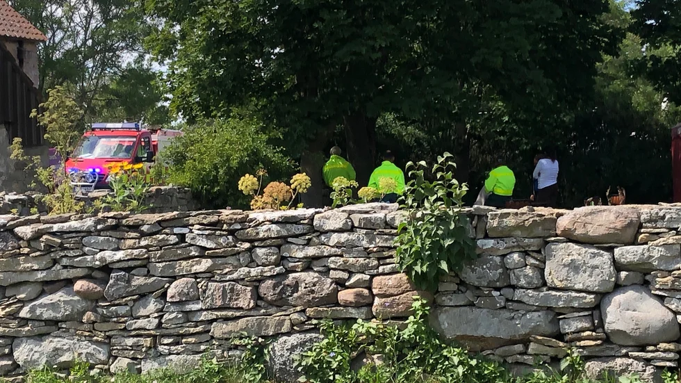 Räddningstjansten från Burgsvik ryckte ut till olycksplatsen. 