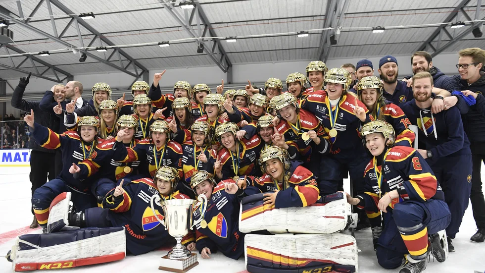Backen Sophie Johansson var med och vann Djurgårdens hittills enda SM-guld 2017. Nu lägger hon av. Arkivbild.