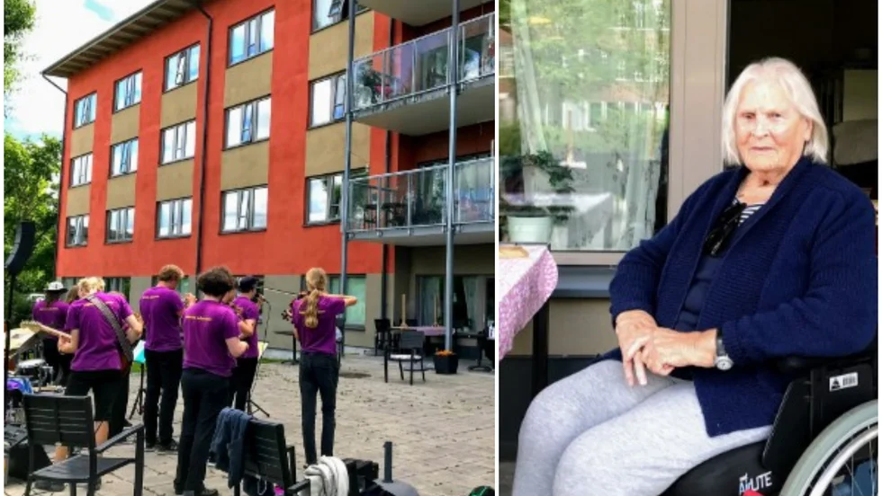 Torborg Tapper uppskattar att det händer saker på boendet nu när hon inte kan träffa sina anhöriga lika ofta och uppskattar därför Summerchestras konsert.