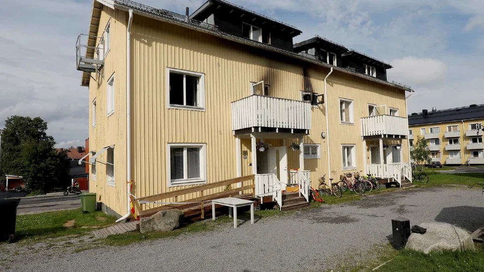 I det här huset på bostadsområdet Bergviken i Luleå anlade den 28-åriga kvinnan branden den 28 juli i år.