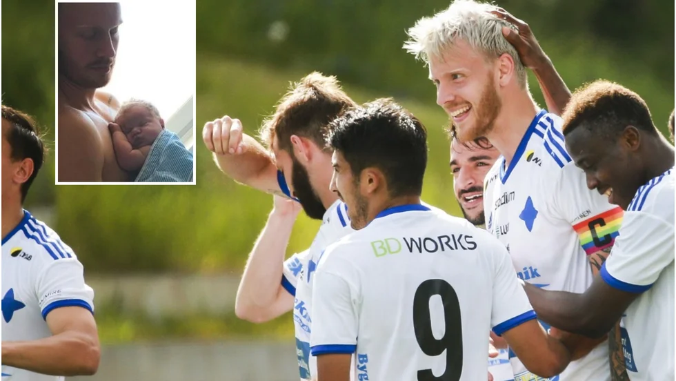 William Olausson missade förlustmatchen mot IK Frej, men bryr sig nog mindre om det. Istället var han på BB och blev pappa.