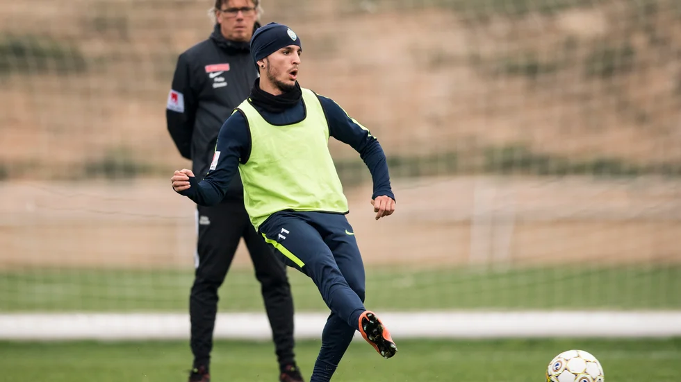 Rinor Nushi under AFC:s träningsläger i Salou 