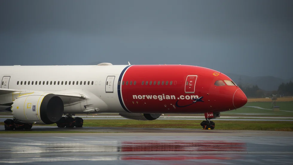 Ett parkerat Norwegianplan. Arkivbild.