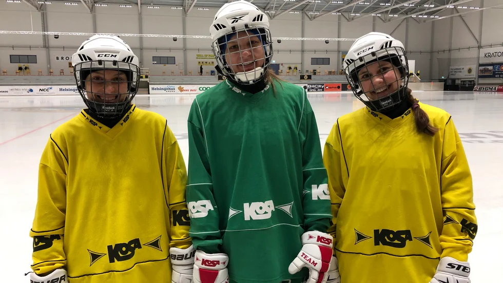 Nya ryska trion på plats i Skutskär fr v Ekaterina Besprozvannykh, Julia Tataurova och Anastasia Denisova. 
