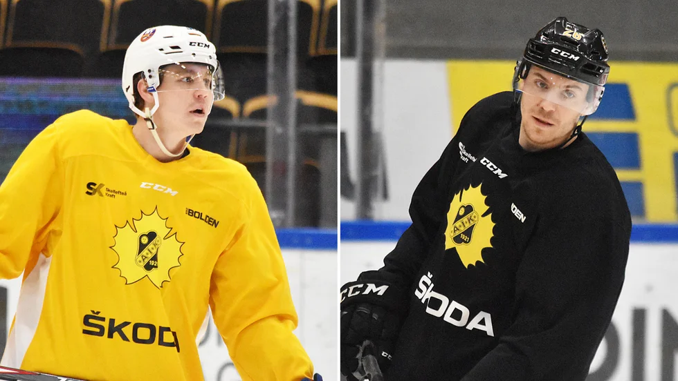 Sebastian Aho och Pär Lindholm njuter av att få träna med Skellefteå AIK. "Vi är gärna med igen om vi får". 