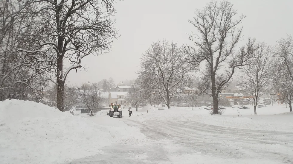 Bild från snöigt Gamleby.