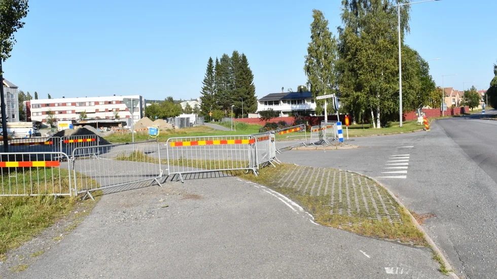 Platsen där rondellen ska byggas. 