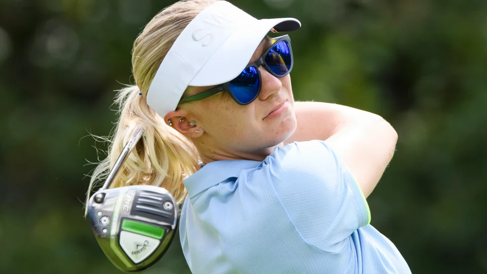 Madelene Sagström går starkt i British Open. Arkivbild.