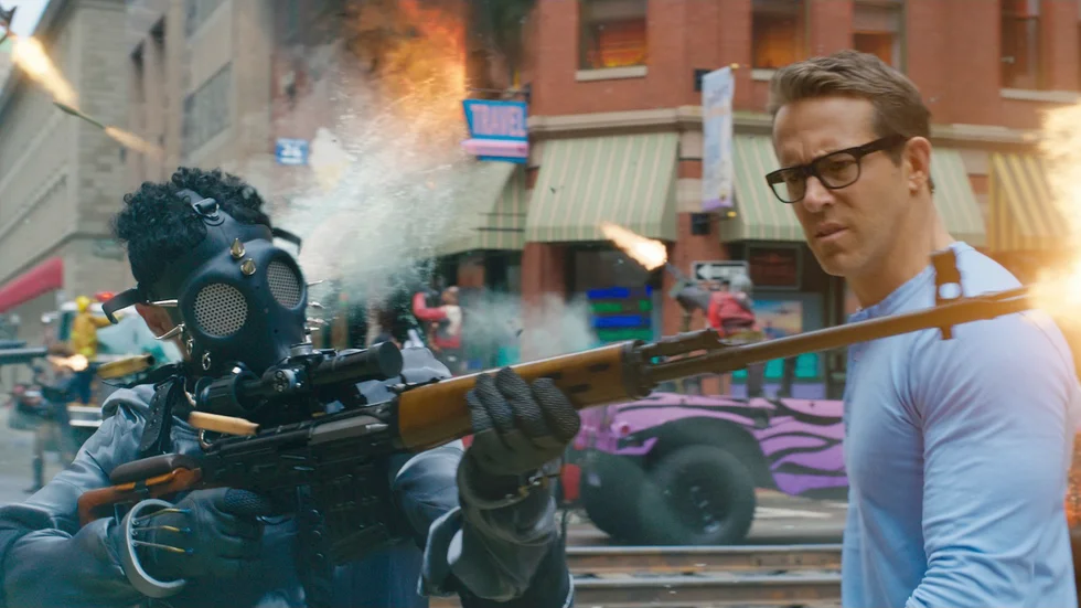 This image released by 20th Century Studios shows Ryan Reynolds in a scene from "Free Guy." (20th Century Studios via AP)  NYET402