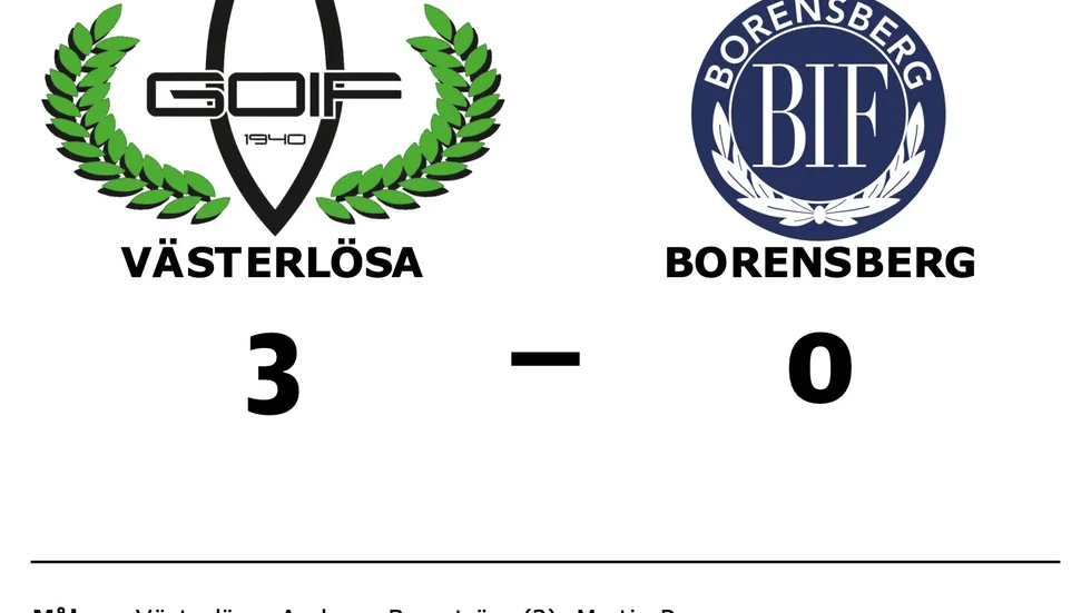 Västerlösa GoIF vann mot Borensbergs IF