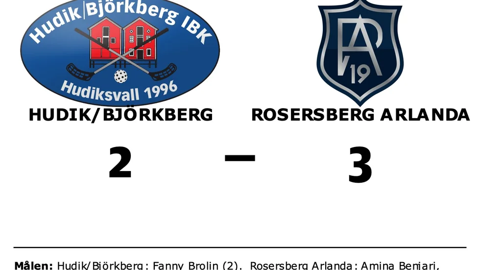 Hudik/Björkberg IBK förlorade mot Rosersberg Arlanda IBK