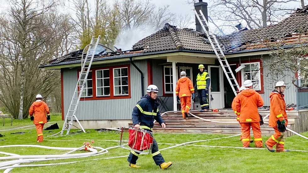 Räddningstjänsten larmades på onsdagseftermiddagen till en villabrand i Etelhem. 