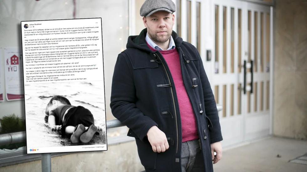 Johan Rocklind (S) kritiserar regeringens migrationspolitik i ett inlägg på Facebook.