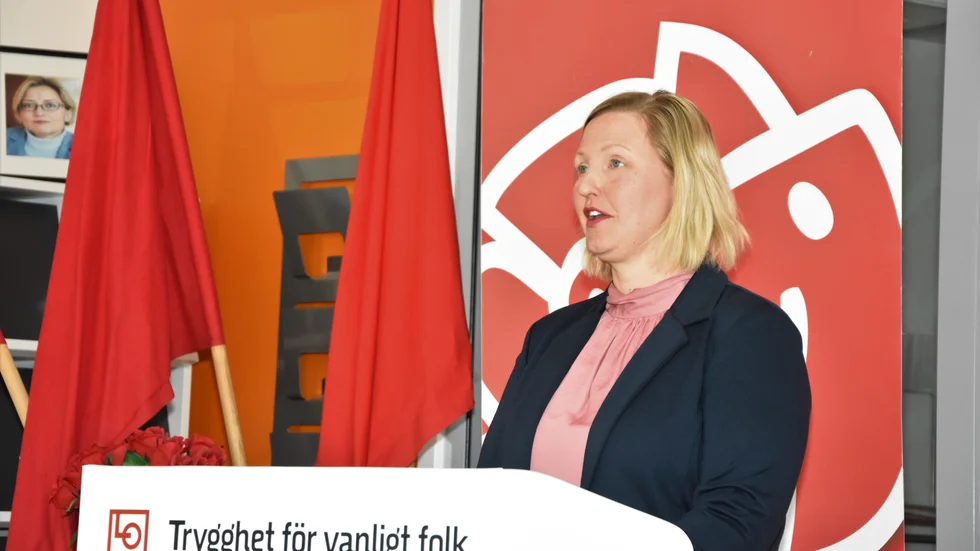 Carina Sammeli tog bland annat upp mäns våld mot kvinnor.