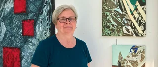 Hon visar abstrakta tygtryck i examensutställning – "Här tyckte jag att det framträdde en fisk"