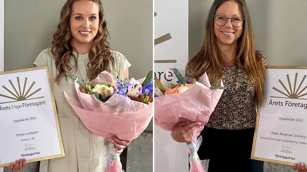 Emilia Lundgren och Malin Bergman Solming ska representera Uppsala län i riksfinalen av Årets unga företagare respektive. Årets företagare.