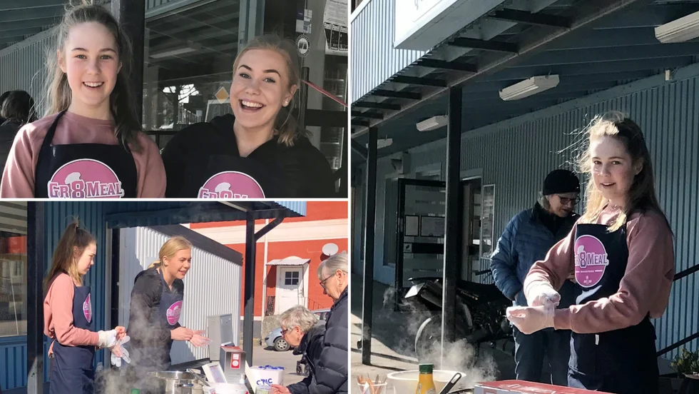 Kajsa Ekengren och Amanda Stensson gräddade våfflor under Våffeldagen i Vingåker.