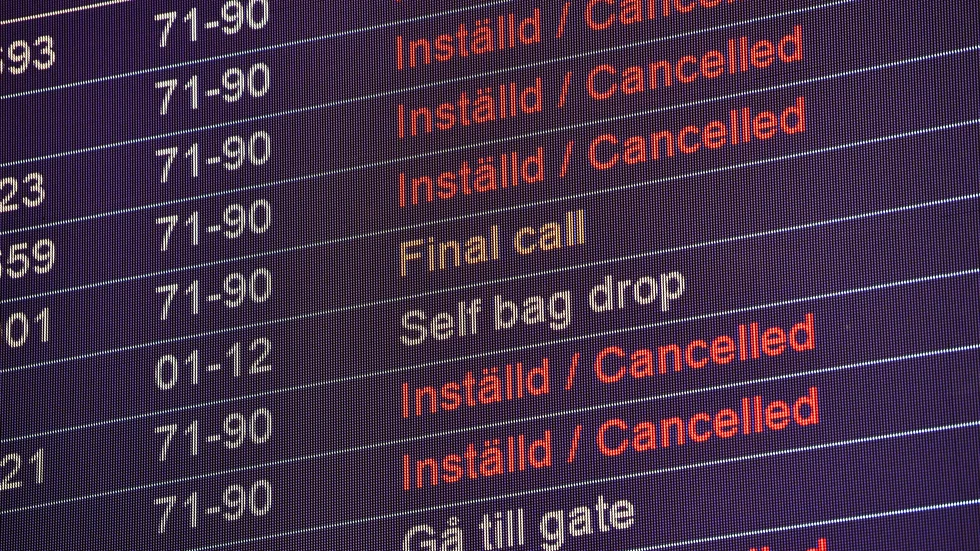Rader av SAS-flygningar ställdes in under pilotstrejken våren 2019. Arkivbild