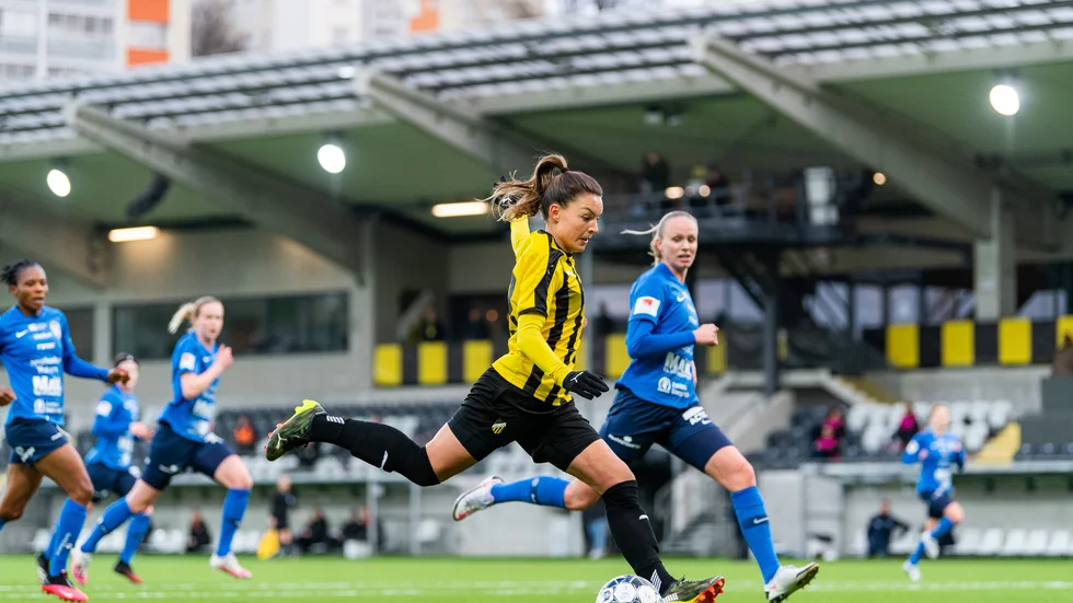 Det regerande svenska mästarlaget Häcken i en träningsmatch mot Eskilstuna United tidigare i år.