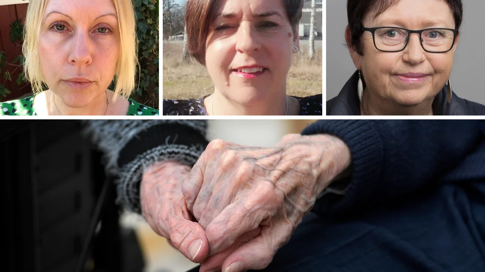 Oppositionspartierna KD och L är kritiska mot hemtjänstbeslutet i Knivsta förrra veckan. På bilden Synnöve Adéll (KD), Lotta Wiström (L) och Britt Louise Gunnar (S).