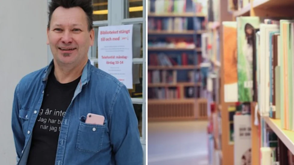 Tony Melander berättar att han är mäkta trött på viruset just nu. "Det enda vi gör är att hysta ut böcker till folk", säger han. 