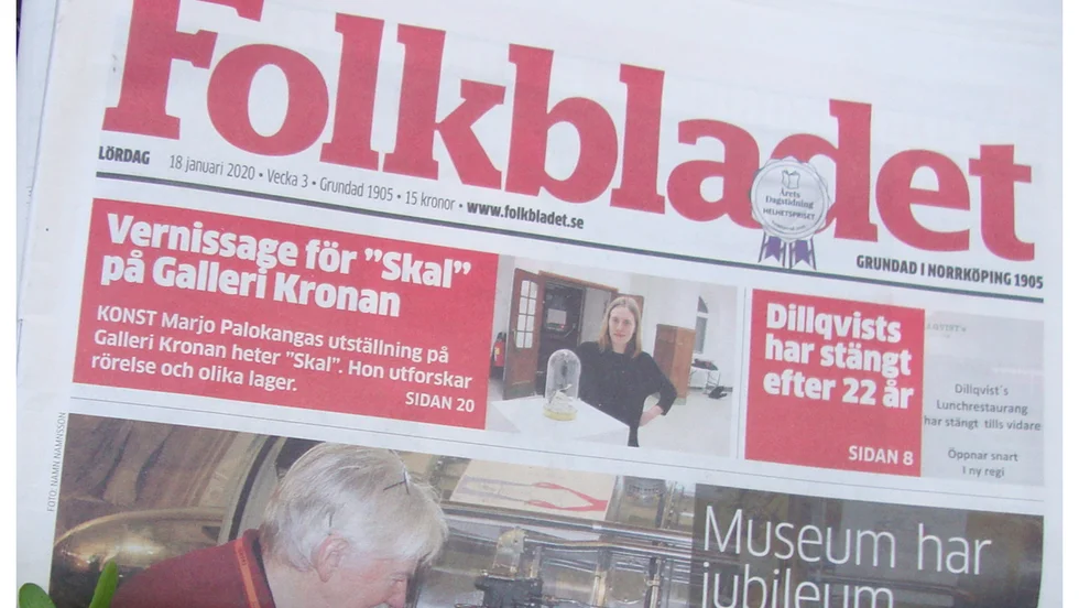 NTM, där Folkbladet ingår, har nominerats till ett fint pris av INMA.