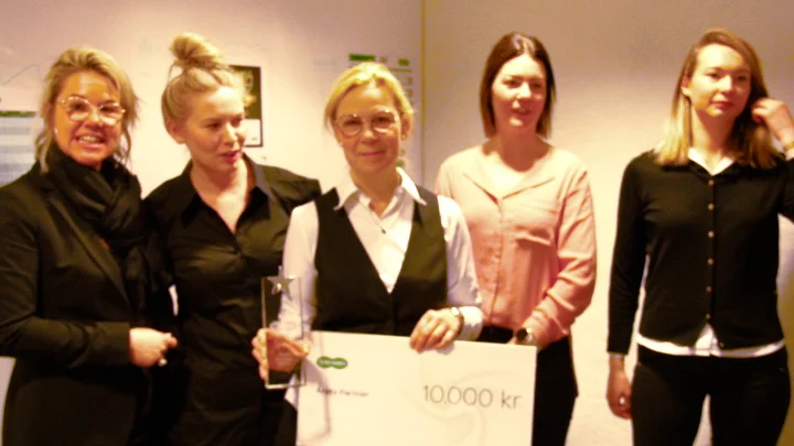 Pia Lindqvist och hennes arbetskamrater prisades under torsdagsförmiddagen
