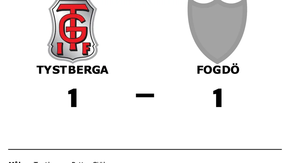Tystberga GoIF spelade lika mot Fogdö IF